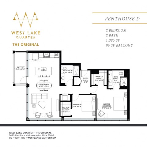 Penthouse D at The Original at West Lake Quarter, Minneapolis, MN, 55416